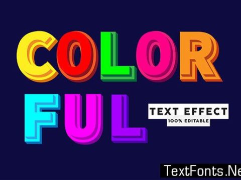 Text Effect - 3d Colorful Text Style