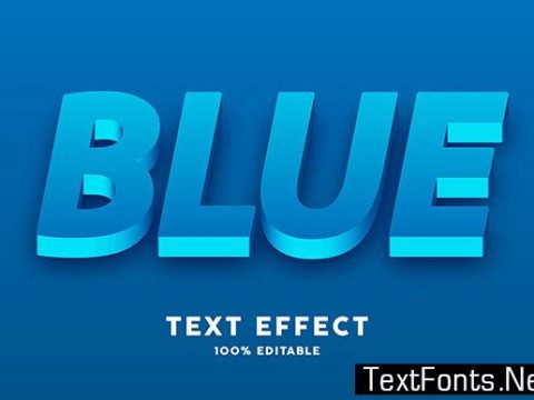 Text Effect - 3d Fresh Blue Modern Style