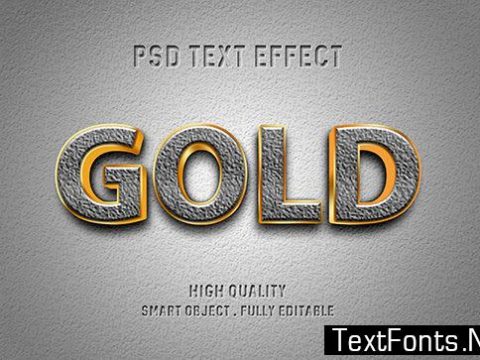 Text Effect - 3D Gold and Stone