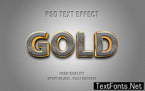 Text Effect - 3D Gold and Stone