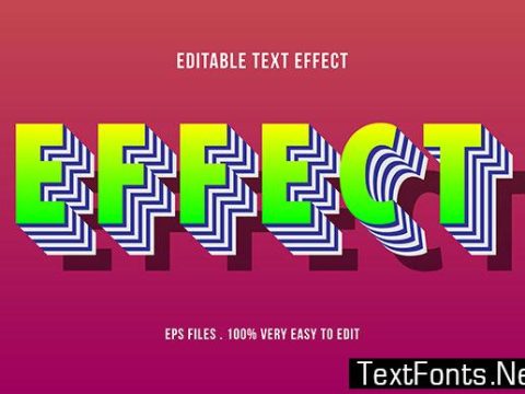 Text Effect - 3d Green Retro Layered