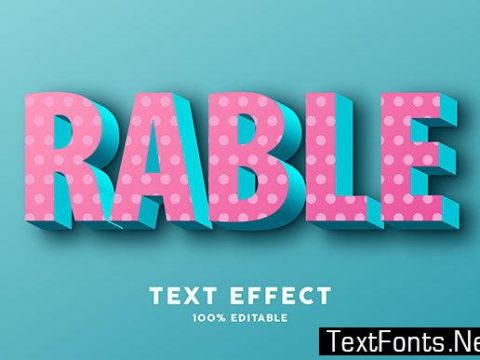 Text Effect - 3d Pink Blue Minimal