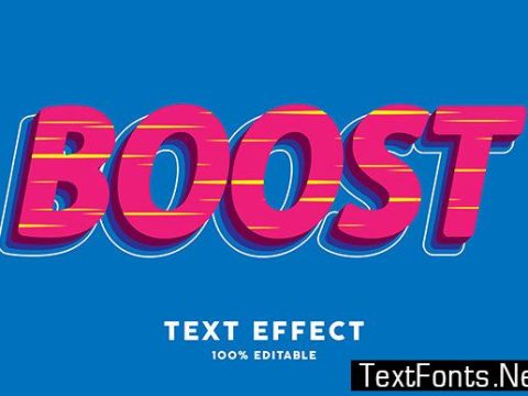 Text Effect - 3d Red Boost Style