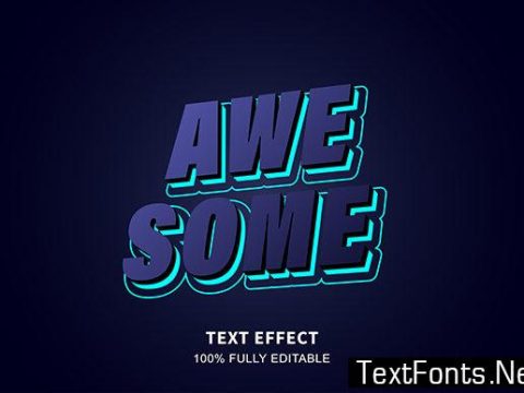 Text Effect - 3d Wall Neon Style