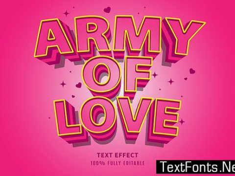 Text Effect - Army of Love Style