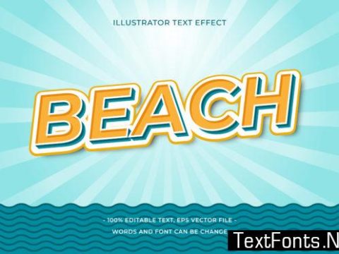 Text Effect - Beach