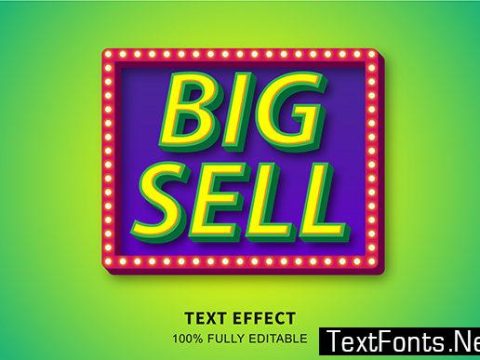 Text Effect - Big Sale with Light Bulbs