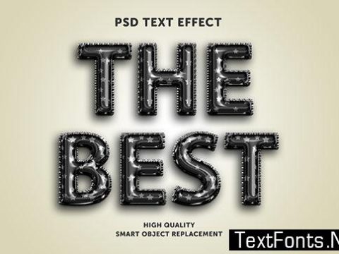 Text Effect - Black Balloon Foil