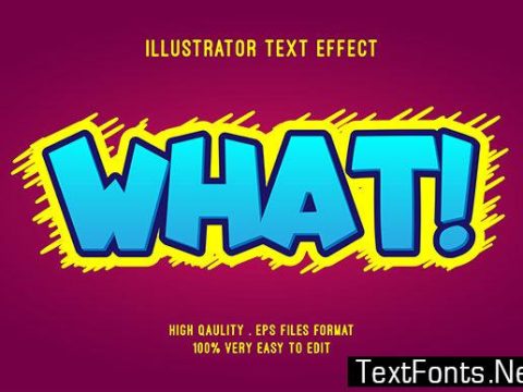 Text Effect - Blue Cartoon Style Text