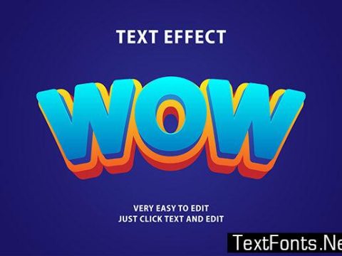 Text Effect - Blue Orange Cartoon Strong