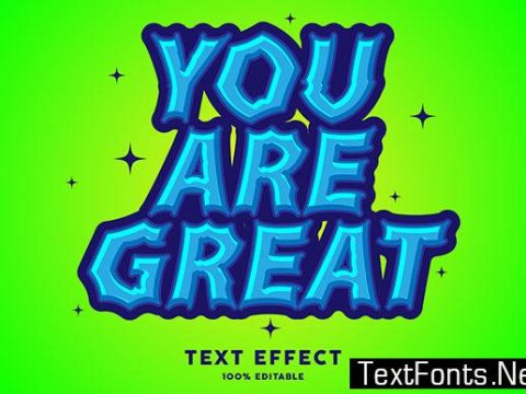 Text Effect - Blue Sticker