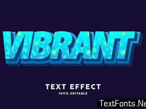 Text Effect - Blue Vibrant Color