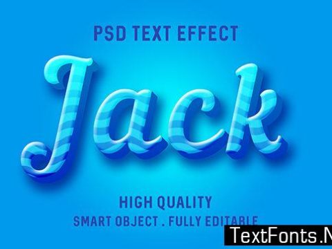 Text Effect - Blue Wavy Fresh Style