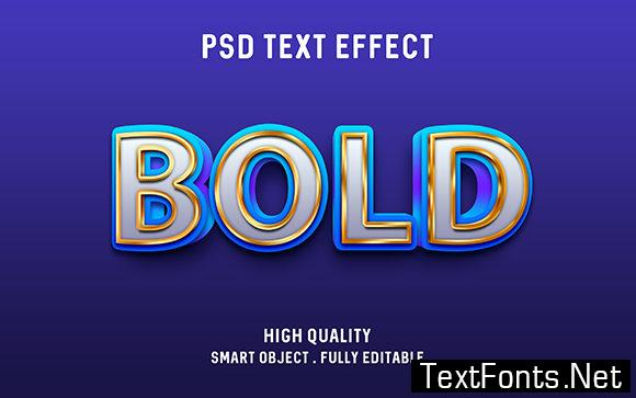 Text Effect - Bold Blue with Luxury Gold