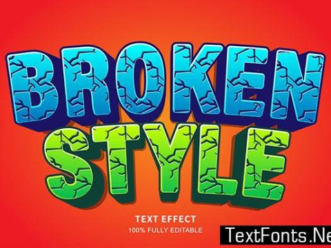 Text Effect - Broken Text Cartoon Style