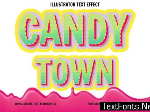 Text Effect - Candy Town Layer Style