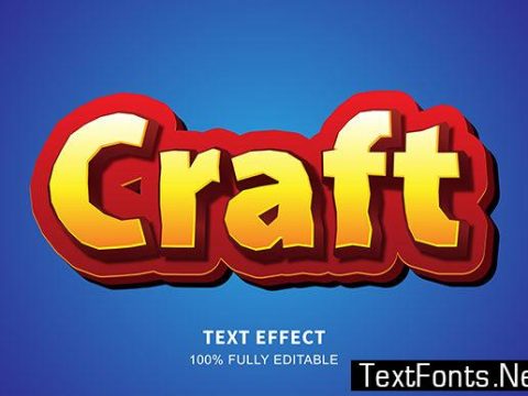 Text Effect - Cartoon 3d Craft Style