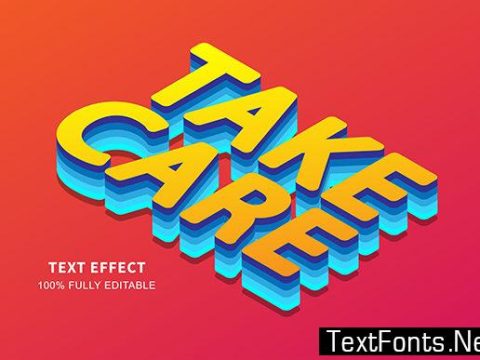 Text Effect - Colorful Isometric Style