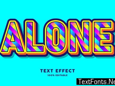 Text Effect - Colorful Sticker Lines