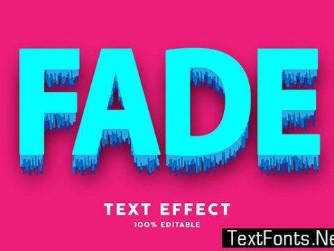 Text Effect - Cyan 3d Fade Melt