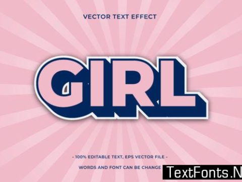 Text Effect Editable - Girl Bold