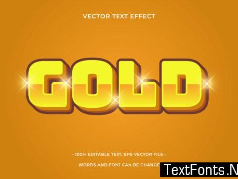 Text Effect Editable - Gold