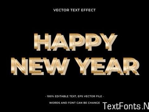 Text Effect Editable - Happy New Year