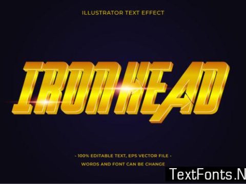 Text Effect Editable - Iron Head