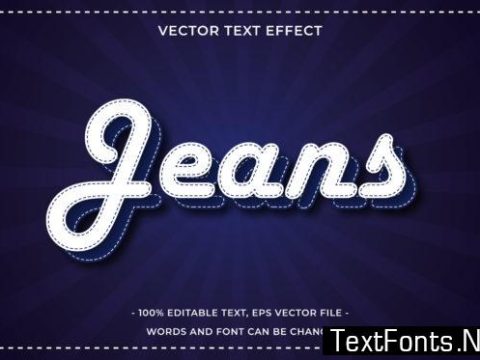 Text Effect Editable - Jeans