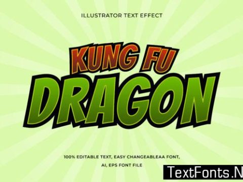 Text Effect Editable - Kung Fu Dragon