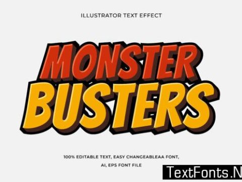 Text Effect Editable - Monster Busters