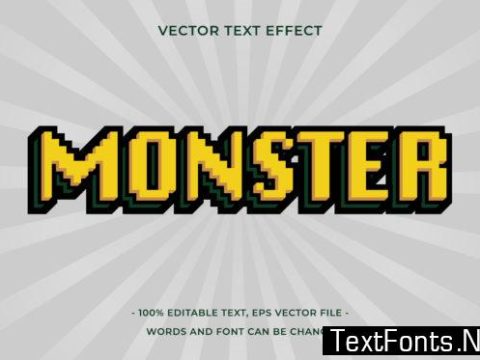 Text Effect Editable - Monster Pixel