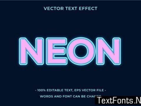 Text Effect Editable - Neon