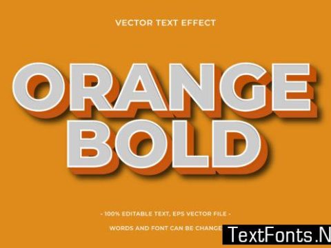 Text Effect Editable - Orange Bold