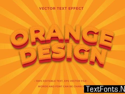 Text Effect Editable - Orange Design