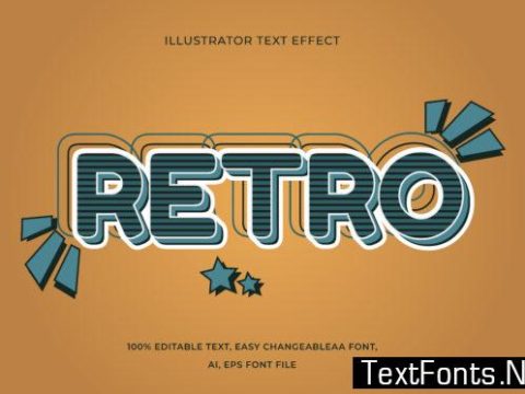 Text Effect Editable - Retro