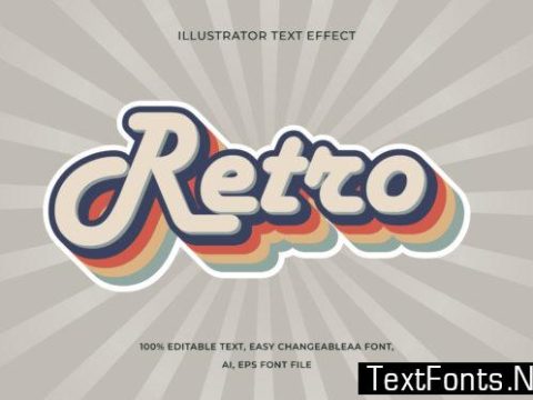 Text Effect Editable - Retro