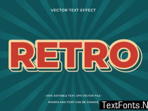 Text Effect Editable - Retro