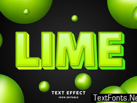 Text Effect - Fresh Lime Modern Style