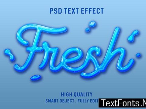 Text Effect - Fresh Liquid Water