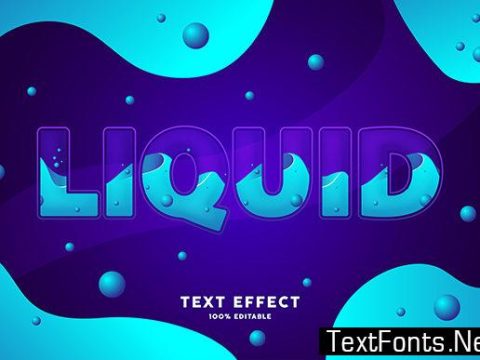 Text Effect - Fresh Liquid Water Wavy