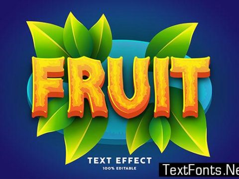 Text Effect - Fruit Cartoon Style