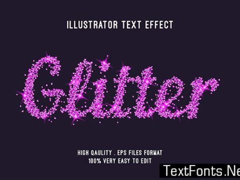 Text Effect - Glitter Pink Text Style