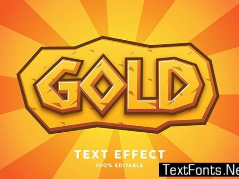 Text Effect - Gold Cartoon Style