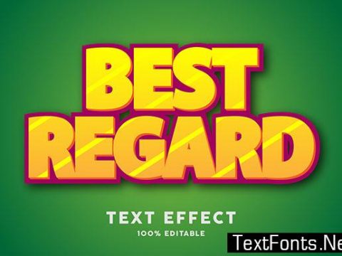 Text Effect - Gold Glossy Cartoon Style