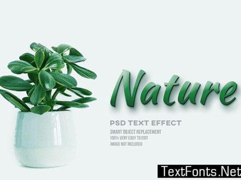 Text Effect - Green Nature Plant