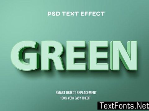 Text Effect - Green Pastel Bold