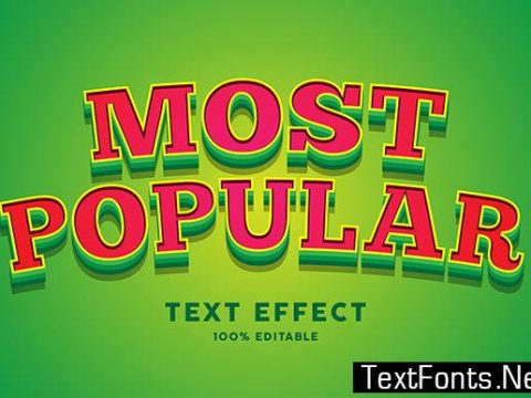 Text Effect - Green Red Cartoon Style