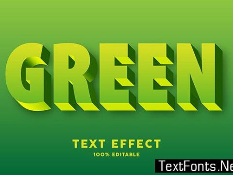 Text Effect - Green Yellow 3d Bold