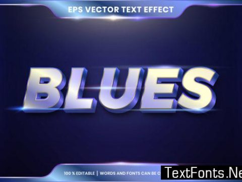 Text Effect in 3D Blues Words Text